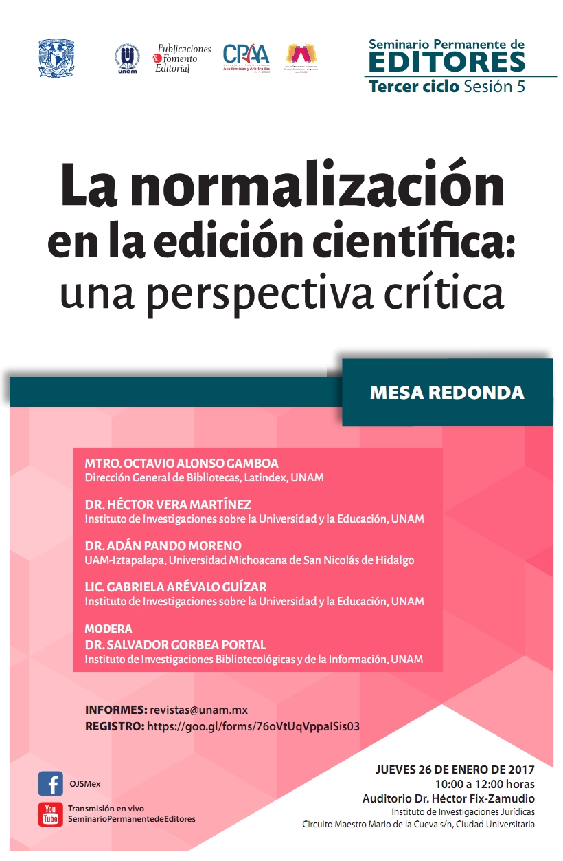 Mesa redonda sobre criterios de edición científica en el Seminario Permanente de Editores
